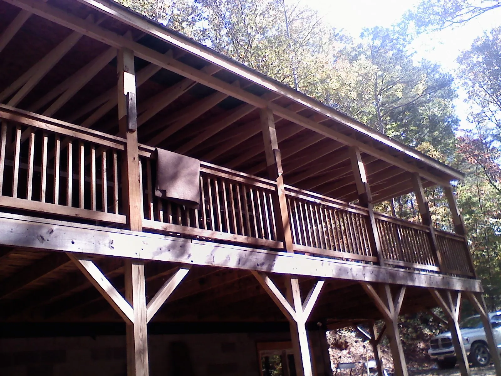 Timber framing under a new elevated porch and deck — Roof Leak Repair in Fort Hood by Roofing Brothers